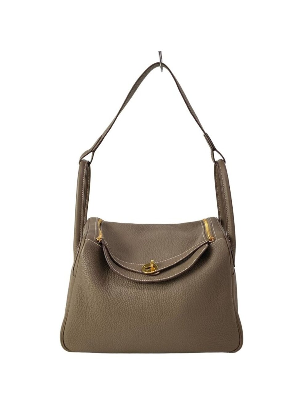 Hermes Shoulder Bag Lindy 30 Etoupe Gold
